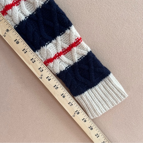 JCrew Chunky Preppy Gabby Striped Cable Knit Merino Wool Blend Sweater in Small - Picture 16 of 16